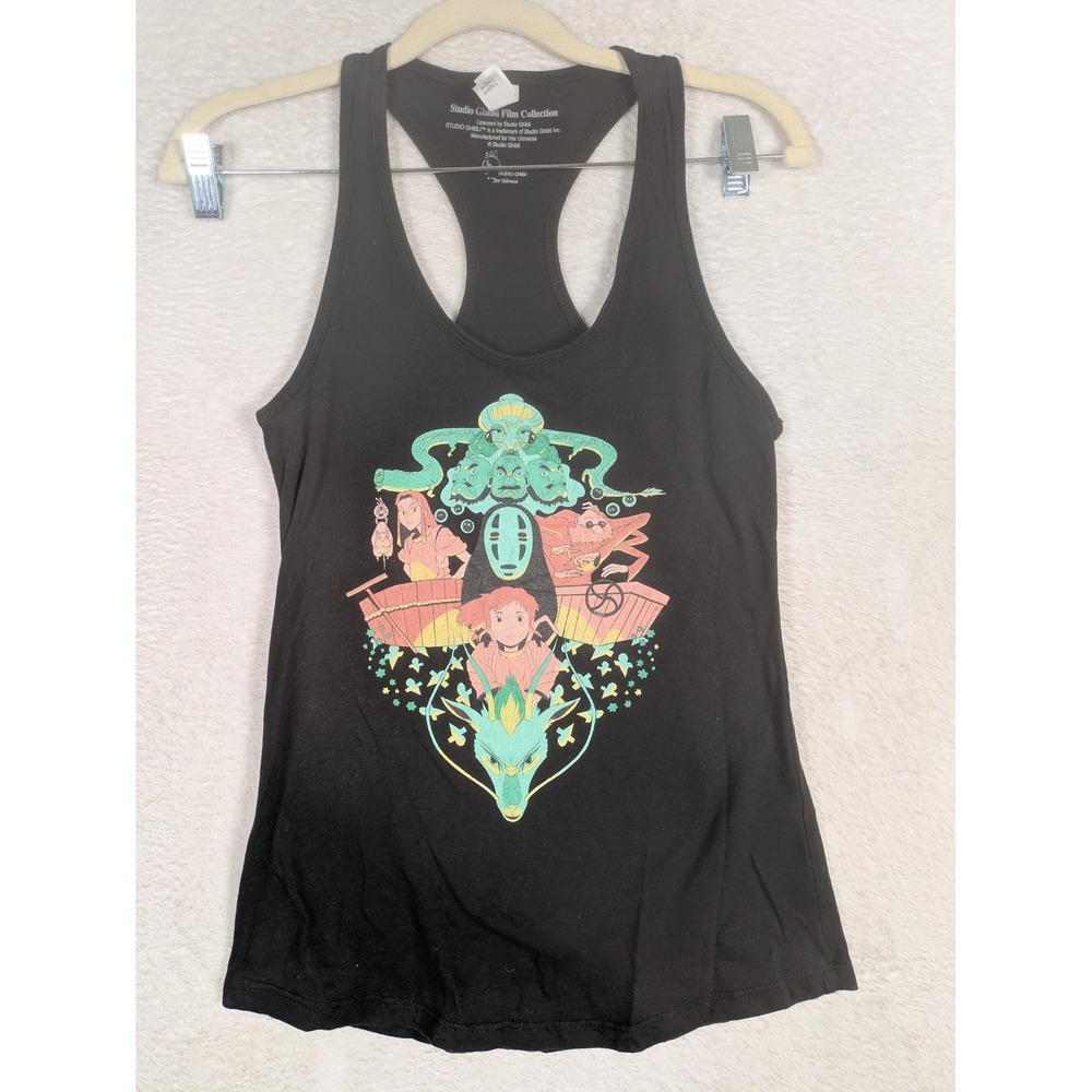 Her Universe Women's S Black Spirited Away Studio Ghibli Racerback Graphic Tank